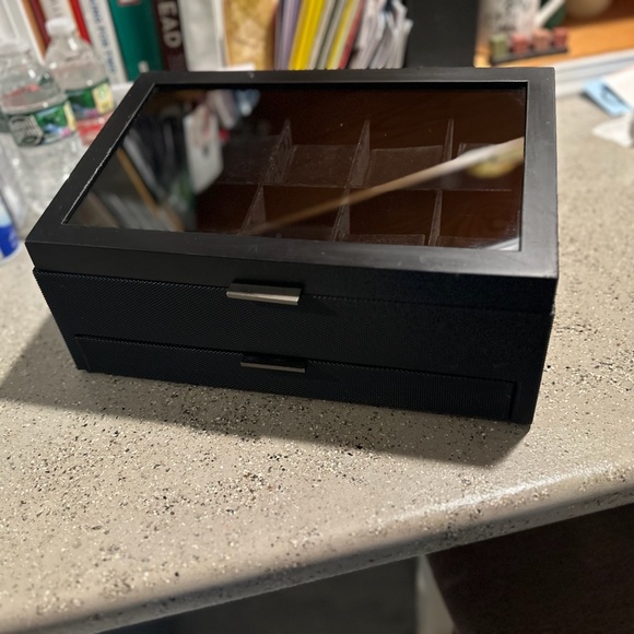 Luxury Heavy Duty 10-Piece Glass Watch Box with Drawer - Picture 15 of 16